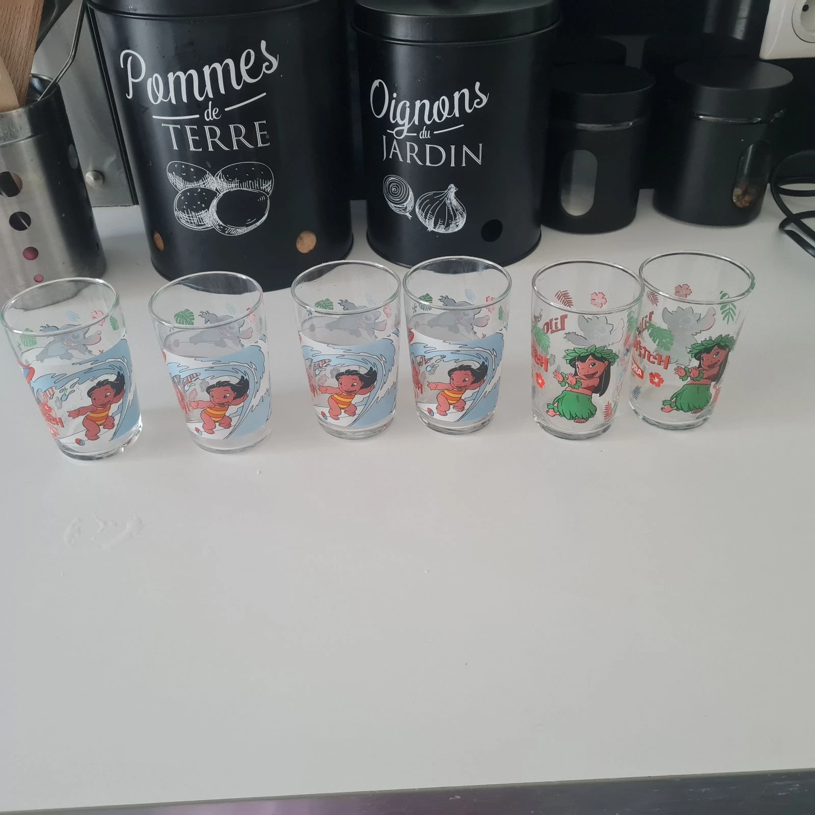 Lot de 6 verres lilo et stitch 